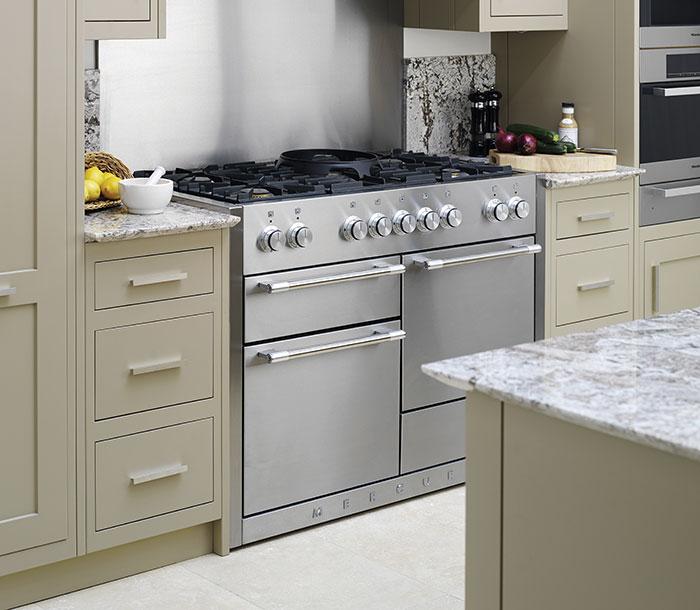Mercury 1200 Dual Fuel in Stainless Steel in neutral contemporary kitchen